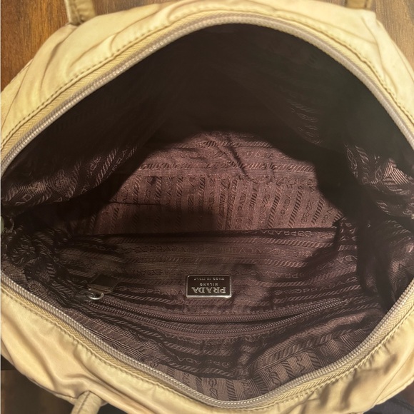 Prada Beige Green Nylon Handbag - Picture 13 of 14
